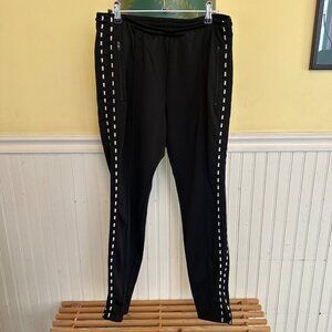 Victorias Secret Pink Black Jogger Pants With Side Stripe Design M
